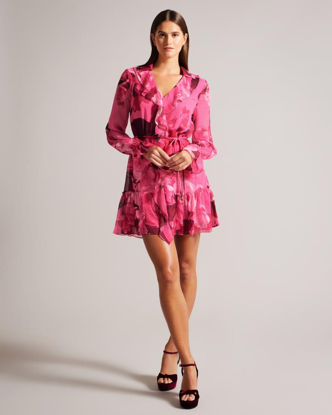 Peignoir Ted Baker Floral Ruffled Mini Rose Clair Femme | IIJ-91788182